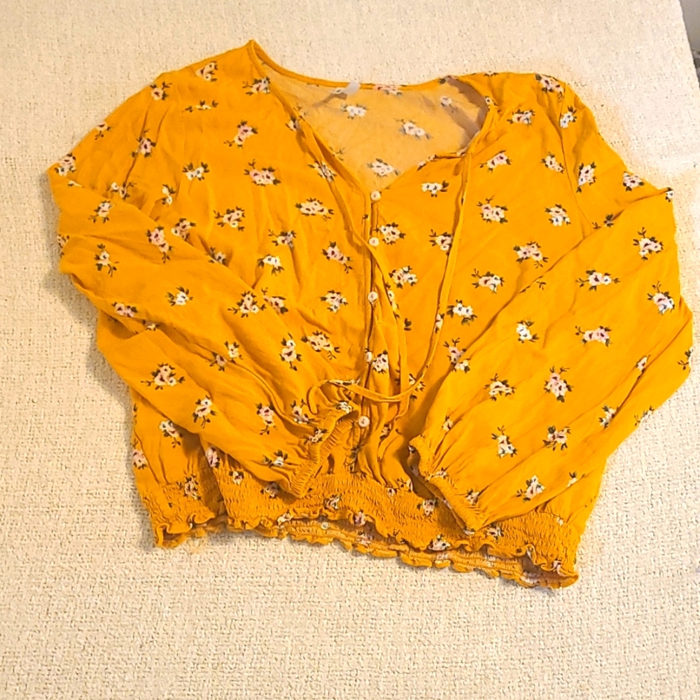 MUDD- Long Sleeve Blouse- XXL- Mustard